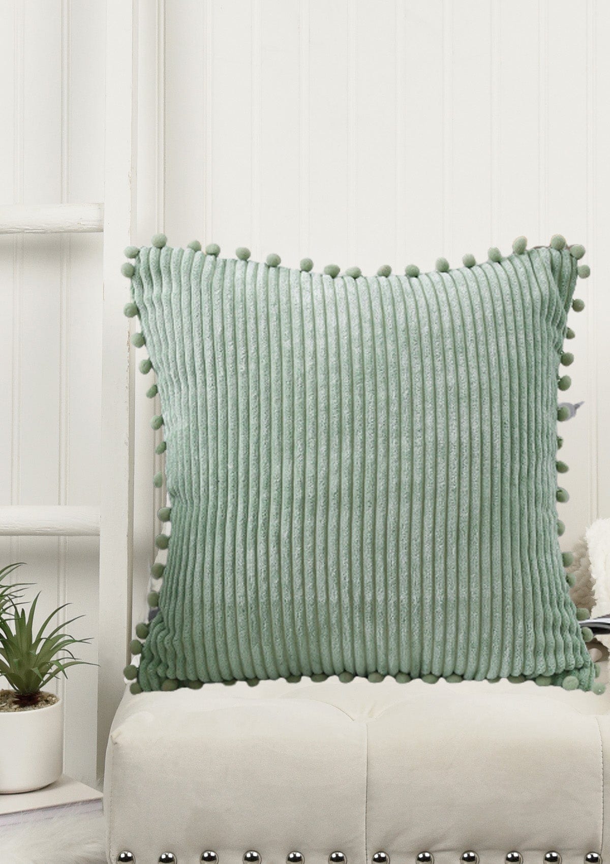 Corduroy Teal Cushion Cover | CovermyCushion 30x50cm / green / No thanks - cover only