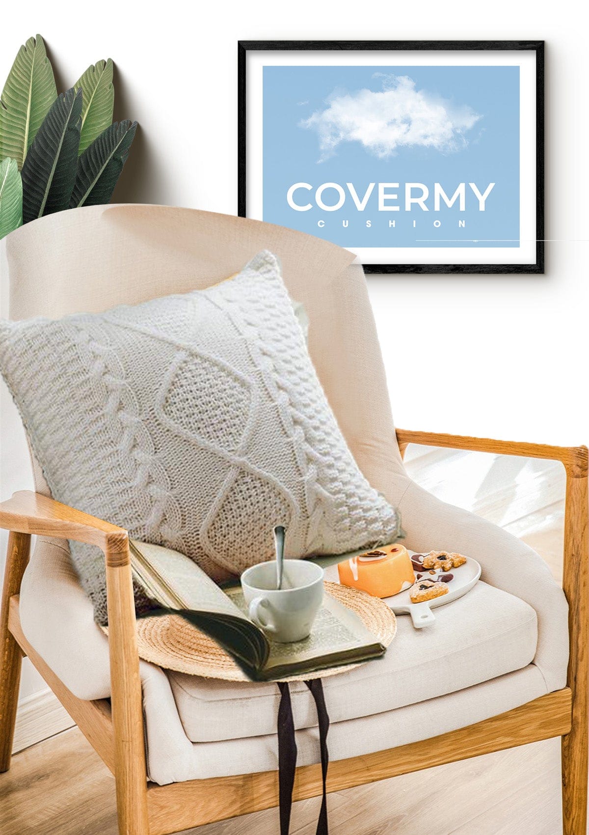 Cream Knitted Cushion Cover | CovermyCushion 45x45cm / Cream / No thanks - cover only