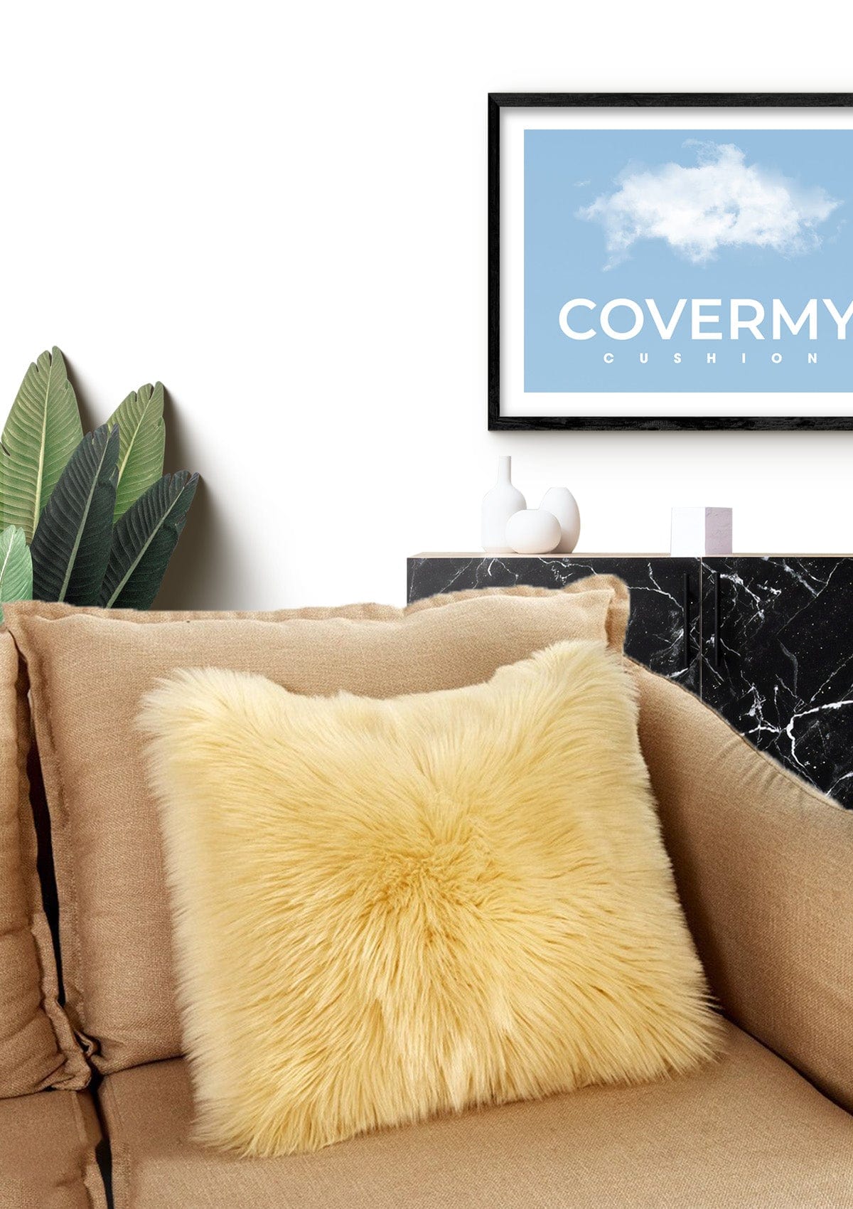 Cream Sheepskin Cushion Cover | CovermyCushion 40x40cm / Cream