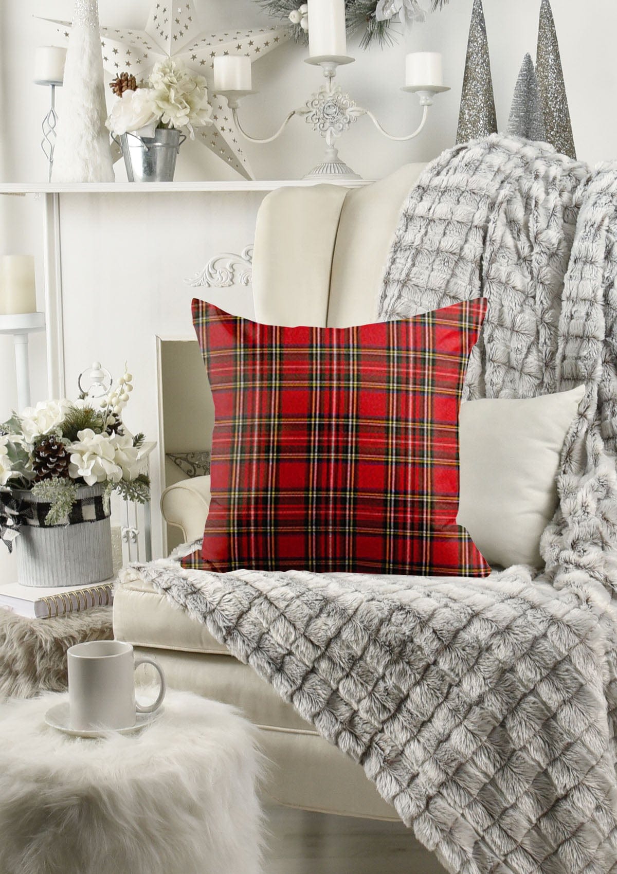 Dark Red Tartan Cushion Covers | CovermyCushion 30X50cm / red / No thanks - cover only