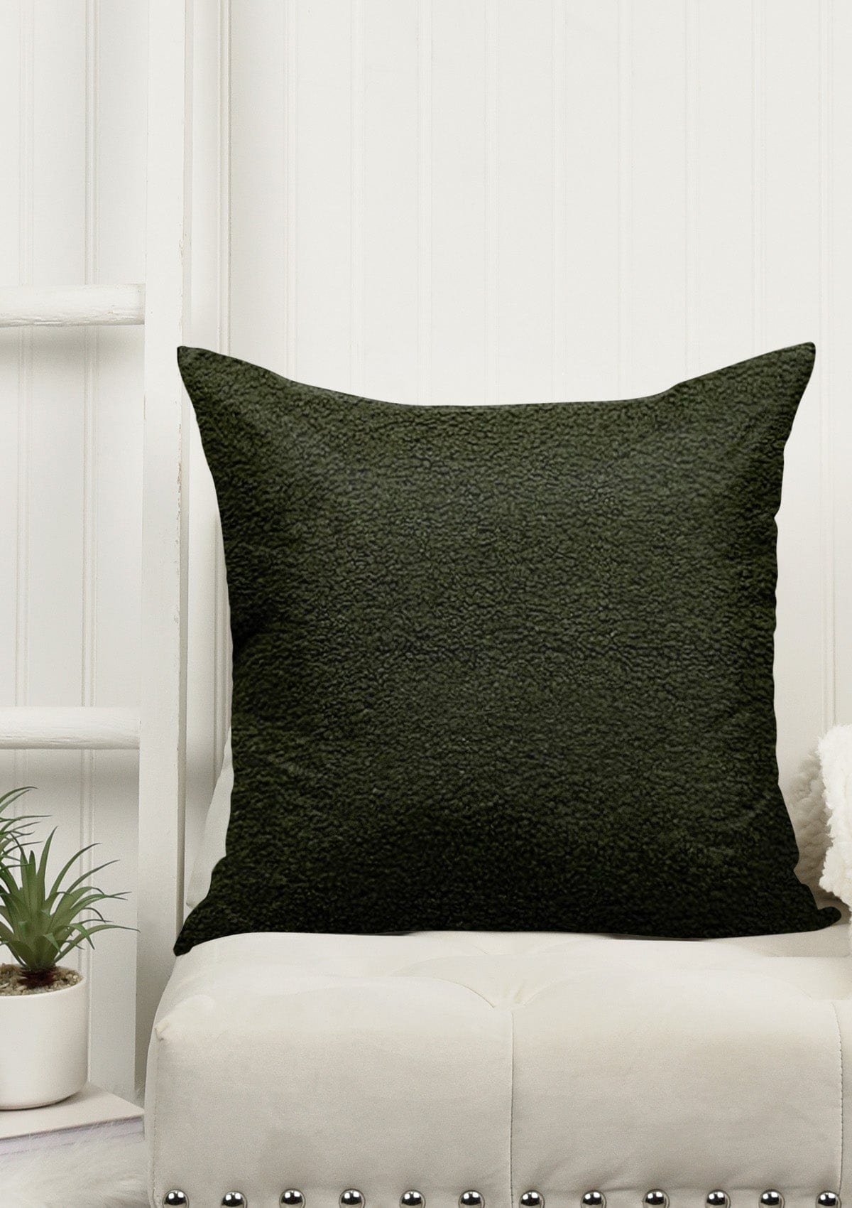  Faux Fur Green Cushion Covers 30x50cm / Dark Green / No thanks - cover only