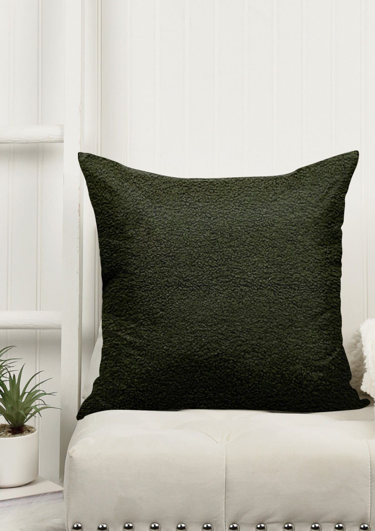  Faux Fur Green Cushion Covers | CovermyCushion 30x50cm / Dark Green / No thanks - cover only