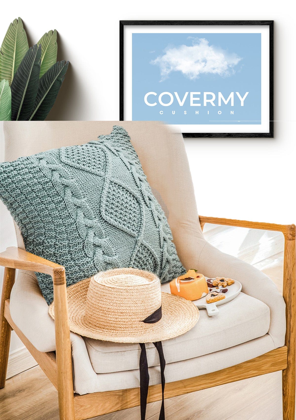 Knitted Cushion Cover Pattern | CovermyCushion 45x45cm / Teal / No thanks - cover only