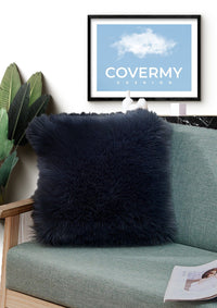 Thumbnail for Navy Sheepskin Cushion Cover | CovermyCushion 40x40cm / Navy