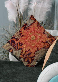 Thumbnail for Orange Floral Cushion Covers | CovermyCushion 45x45cm / No thanks - cover only