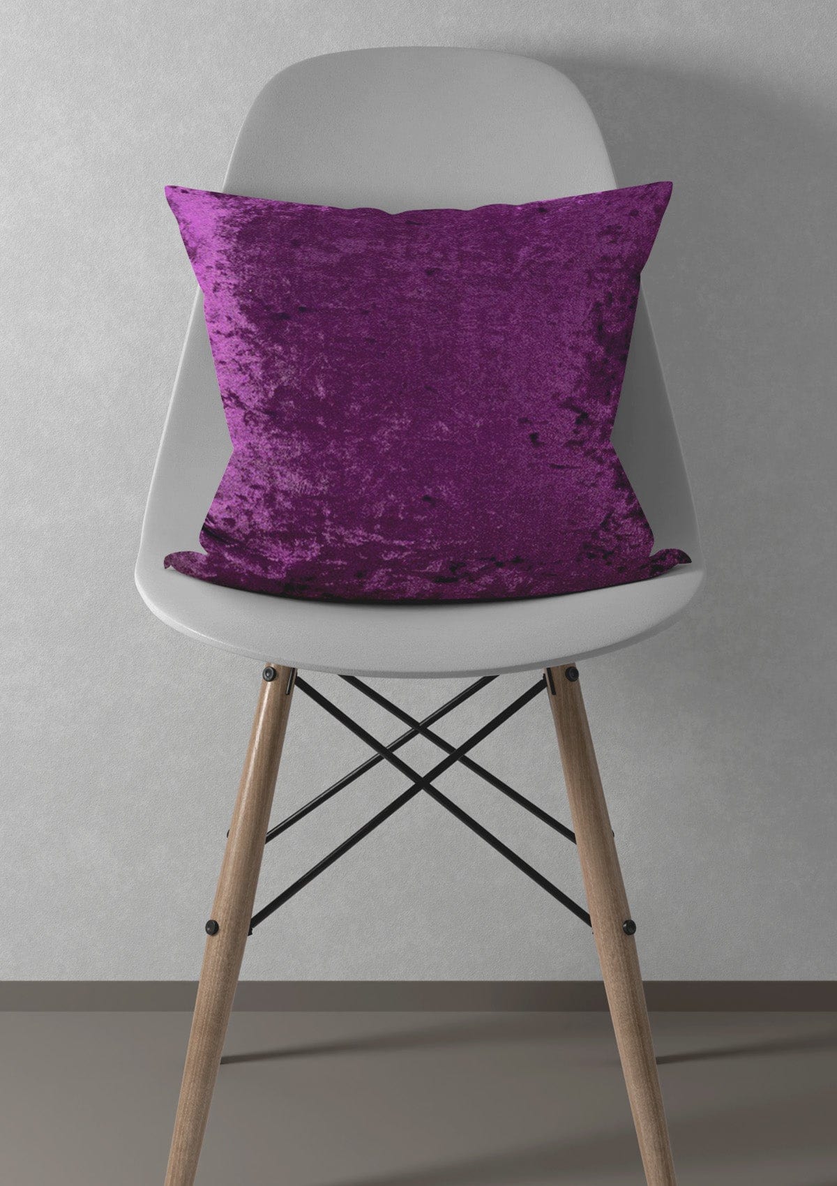 Purple Crushed Velvet Cushion Covers | CovermyCushion 45x45cm / Purple / No thanks - cover only