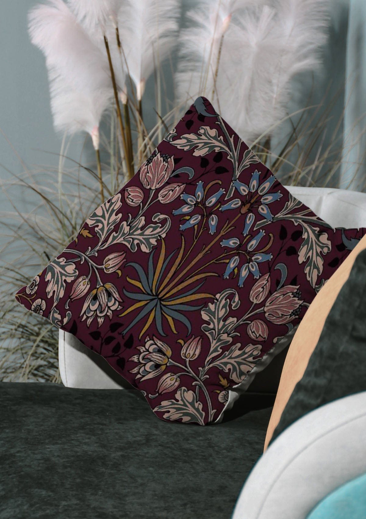 Purple Floral Cushion Covers | CovermyCushion 45x45cm / No thanks - cover only