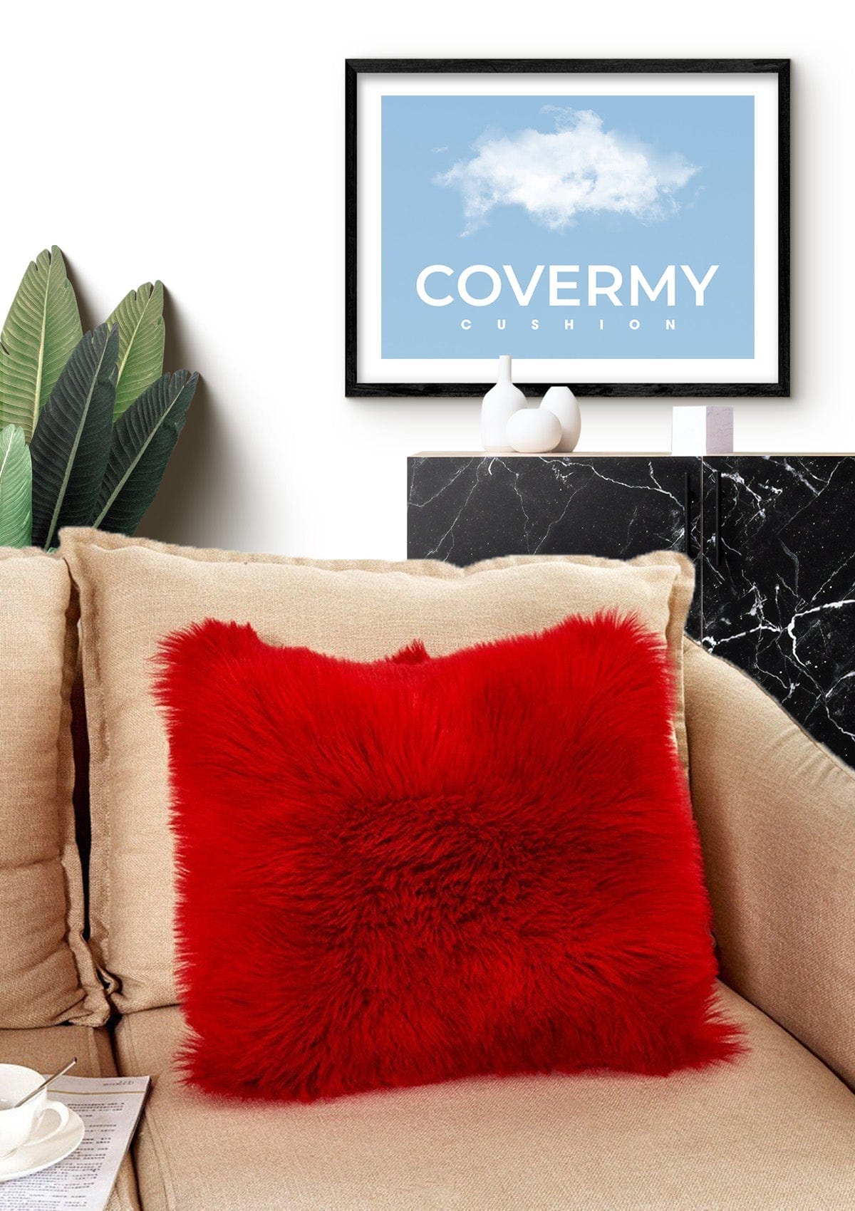 Red Sheepskin Cushion Cover | CovermyCushion 40x40cm / Red