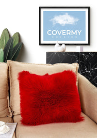 Thumbnail for Red Sheepskin Cushion Cover | CovermyCushion 40x40cm / Red