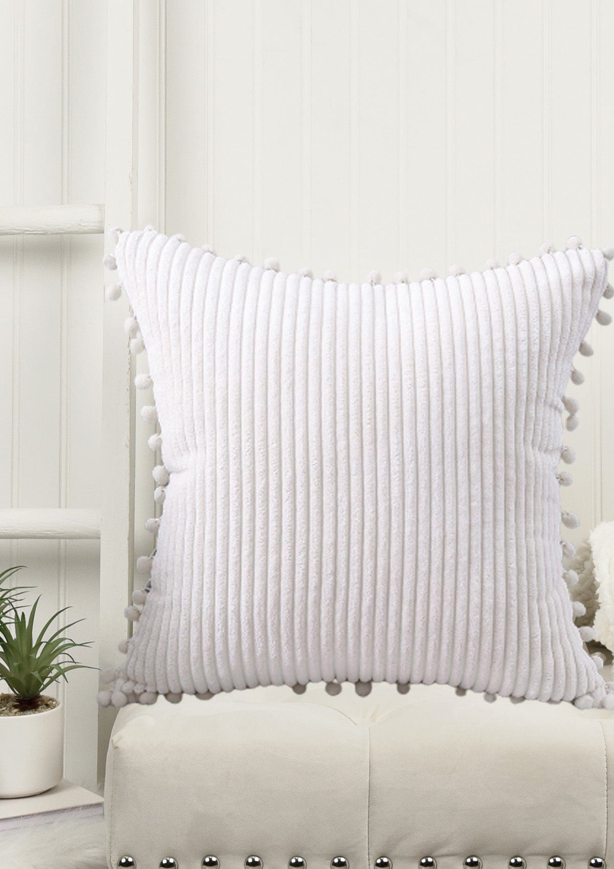 White Corduroy Cushion Covers 30x50cm / white / No thanks - cover only